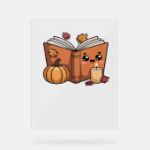 Kawaii Erntedank Buch Oversifizierter T - Shirt Acrylschild (Vorderseite)