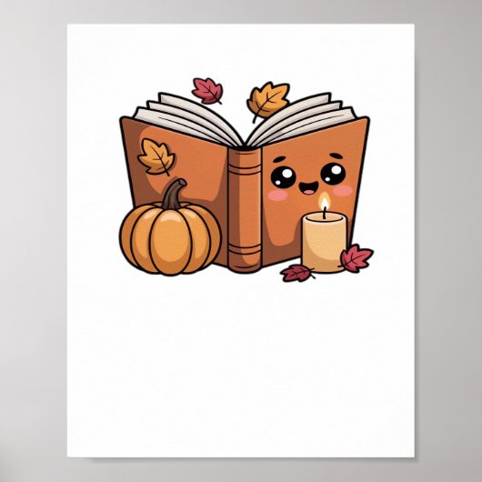 Kawaii Erntedank Buch Oversifizierter T - Shirt Poster (Vorne)