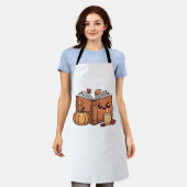 Kawaii Erntedank Buch Oversifizierter T - Shirt Schürze (Getragen)
