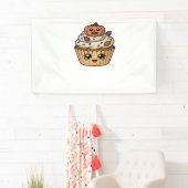 Kawaii Erntedank cupcake Klassischer T - Shirt Banner (Insitu)