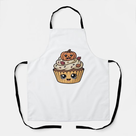 Kawaii Erntedank cupcake Klassischer T - Shirt Schürze (Vorderseite)