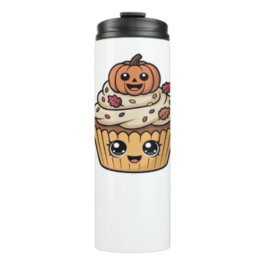 Kawaii Erntedank cupcake Klassischer T - Shirt Thermosbecher (Vorderseite)