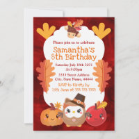 Kawaii Erntedank Owl Pumpkin Apple Geburtstag