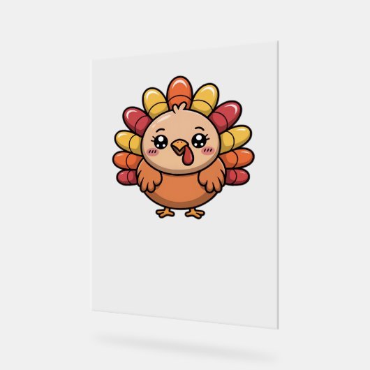 Kawaii Erntedank Truthahn Klassischer T - Shirt_1 Acrylschild (Winkel)