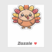 Kawaii Erntedank Truthahn Klassischer T - Shirt_1 Aufkleber (Blatt)