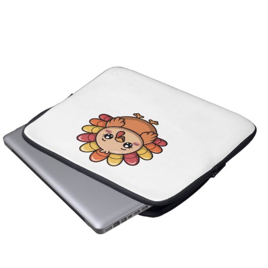 Kawaii Erntedank Truthahn Klassischer T - Shirt_1 Laptopschutzhülle (Vorne Knopf)