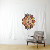 Kawaii Erntedank Truthahn Klassischer T - Shirt_1 Wandteppich (Beispiel (Horizontal))