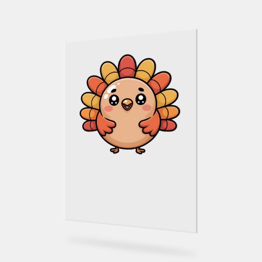 Kawaii Erntedank Truthahn Klassischer T - Shirt Acrylschild (Winkel)