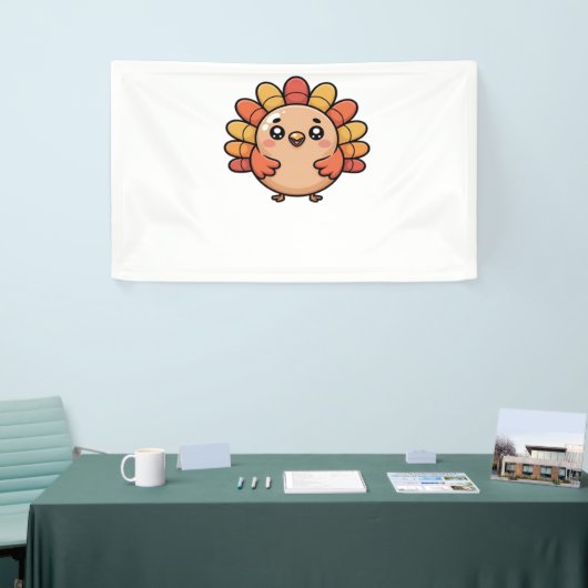Kawaii Erntedank Truthahn Klassischer T - Shirt Banner (Messeveranstaltung)