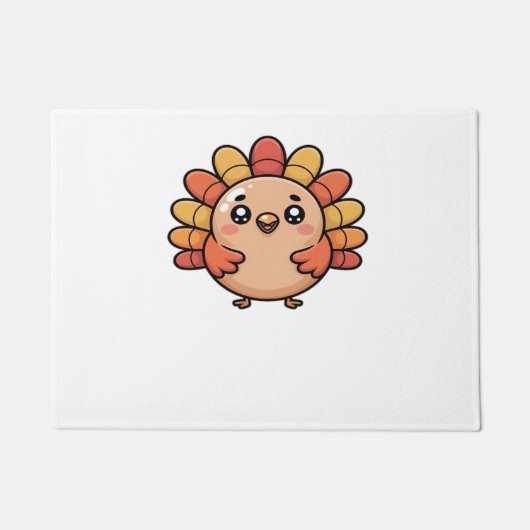 Kawaii Erntedank Truthahn Klassischer T - Shirt Fußmatte (Vorderseite)