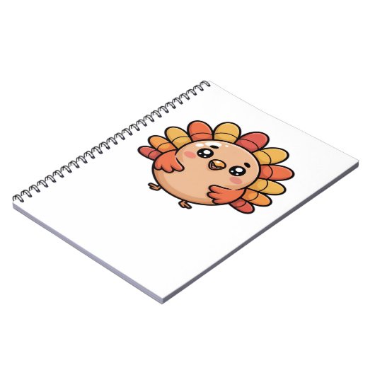 Kawaii Erntedank Truthahn Klassischer T - Shirt Notizblock (Linke Seite)