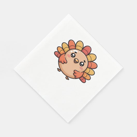 Kawaii Erntedank Truthahn Klassischer T - Shirt Serviette (Ecke)