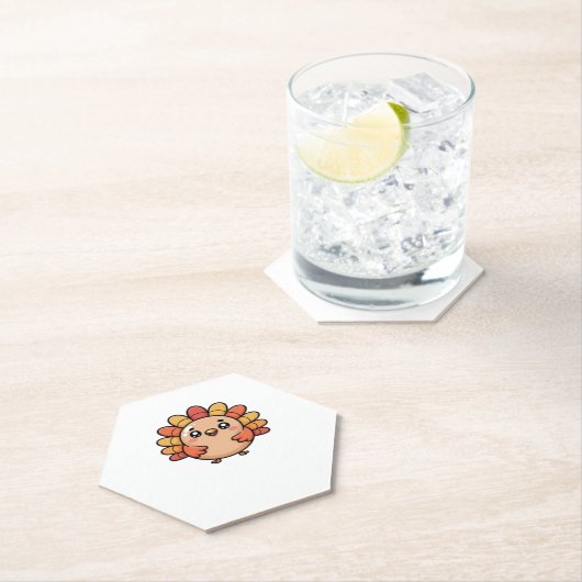 Kawaii Erntedank Truthahn Klassischer T - Shirt Untersetzer (Vor Ort)