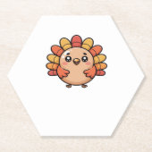 Kawaii Erntedank Truthahn Klassischer T - Shirt Untersetzer (Vorderseite)