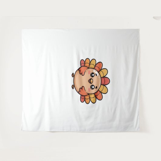 Kawaii Erntedank Truthahn Klassischer T - Shirt Wandteppich (Vorderseite (Horizontal))