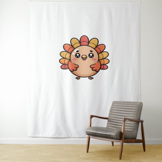 Kawaii Erntedank Truthahn Klassischer T - Shirt Wandteppich (Beispiel)