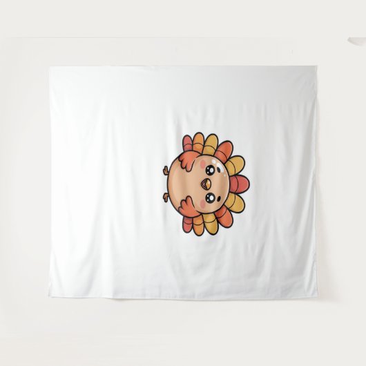Kawaii Erntedank Truthahn Klassischer T - Shirt Wandteppich (Vorderseite (Horizontal))