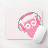 Kawaii Eule w/Headphones Mousepad (Mit Mouse)