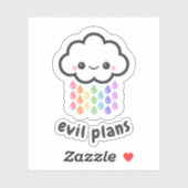 Kawaii Evil Plans Cloud Aufkleber (Blatt)