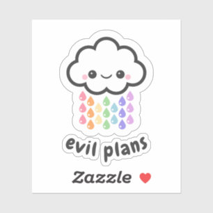 Kawaii Evil Plans Cloud Aufkleber