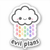 Kawaii Evil Plans Cloud Aufkleber (Vorderseite)
