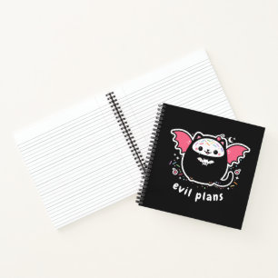 Kawaii Evil Plans Notebook mit Winged Kitty Notizblock