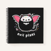 Kawaii Evil Plans Notebook mit Winged Kitty Notizblock (Vorderseite)