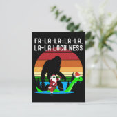 Kawaii Fa La La La Loch Ness Santa Alien Bigfooted Postkarte (Stehend Vorderseite)