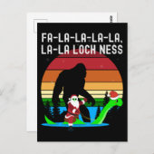 Kawaii Fa La La La Loch Ness Santa Alien Bigfooted Postkarte (Vorne/Hinten)