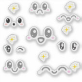 Kawaii Face Expression Stickers Aufkleber (Vorderseite)