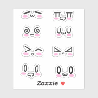 Kawaii Faces Aufkleber