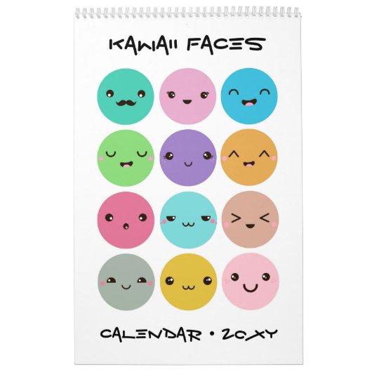 Kawaii Faces Kids Calendar Kalender (Titelbild)