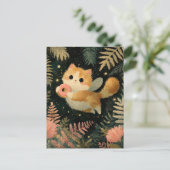 Kawaii Fairy Cat mit Donut Postkarte (Stehend Vorderseite)