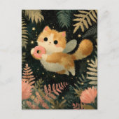Kawaii Fairy Cat mit Donut Postkarte (Vorderseite)