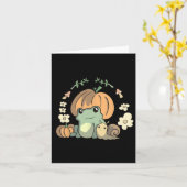 Kawaii Fall Kernästhetischer Frosch mit Pumpki Karte (Gelbe Blume)