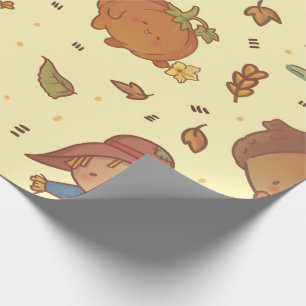 Kawaii Fall Wrapping Paper Geschenkpapier