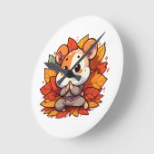 Kawaii Fallhamster Yoga Runde Wanduhr (Winkel)