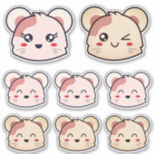 Kawaii Family Niedlich Sticker Pack (Vorderseite)