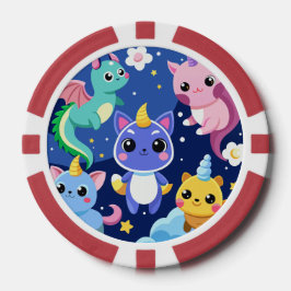 Kawaii Fantasy-Kreaturen Pokerchips
