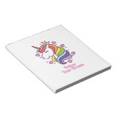 Kawaii Farbenfrohe Regenbogen Einhorn Notizblock (angewinkelt)