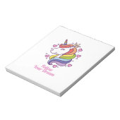 Kawaii Farbenfrohe Regenbogen Einhorn Notizblock (Rotiert)