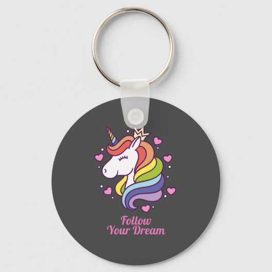 Kawaii Farbenfrohe Regenbogen Einhorn Schlüsselanhänger (Vorderseite)