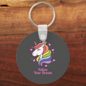 Kawaii Farbenfrohe Regenbogen Einhorn Schlüsselanhänger (Vorderseite)