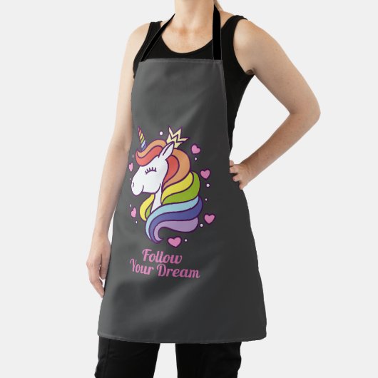 Kawaii Farbenfrohe Regenbogen Einhorn Schürze (InSitu)