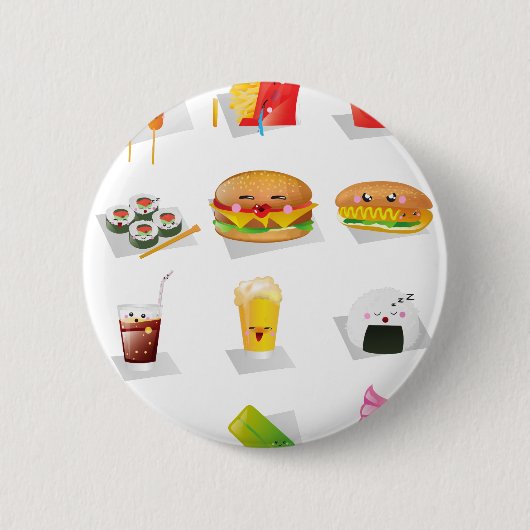kawaii Fast Food Button (Vorderseite)