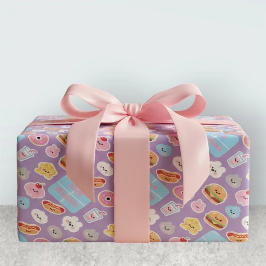 Kawaii Fast Food Cheese Pattern Frame Geschenkpapier