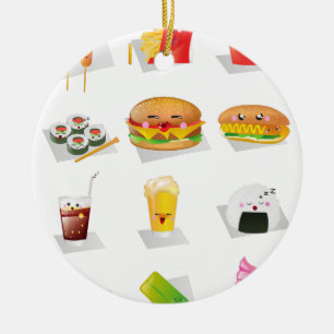 kawaii Fast Food Keramik Ornament