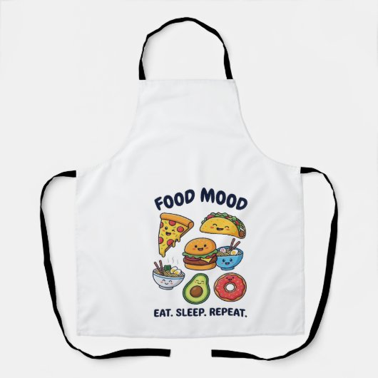 Kawaii Fast Food Mood Patterns Schürze (Vorderseite)