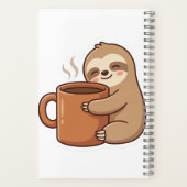 Kawaii Faultier Kaffee Spiralblock | Ästhetisches Notizblock (Rückseite)