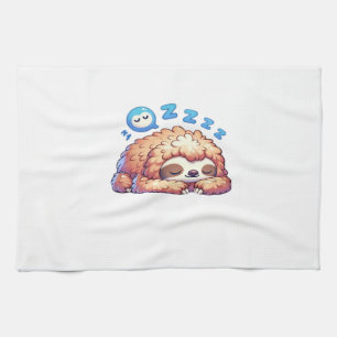 Kawaii Faultier schläft Zzz Lustiges faules Tier Geschirrtuch
